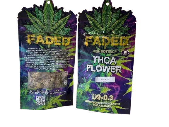 Faded Hydroponic Indoor Exotic THCA Flower D9<0.3 - Purple Punch INDICA - 10 GM