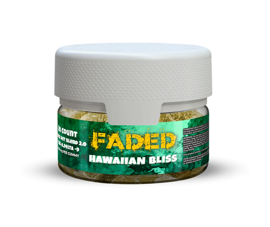 FADED 20 CT KNOCK OUT BLEND 2.0 THC-P D9 1500MG PER GUMMY / 30000MG per jar – Hawaiin Bliss