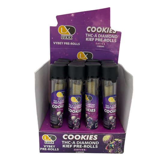 LUXX THCA DIAMOND KIEF PRE-ROLLS – COOKIES (SATIVA) – 2 GM 12CT