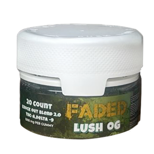 FADED 20 CT KNOCK OUT BLEND 2.0 THC-A D9 1000MG PER GUMMY – LUSH OG