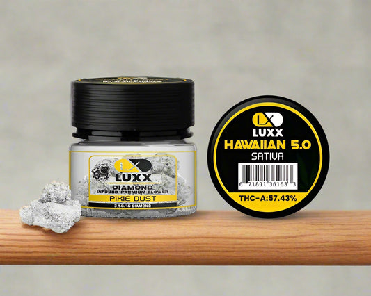 LUXX DIAMOND PIXIE DUST THC-A FLOWER 3.5GM – HAWAIIN 5.0