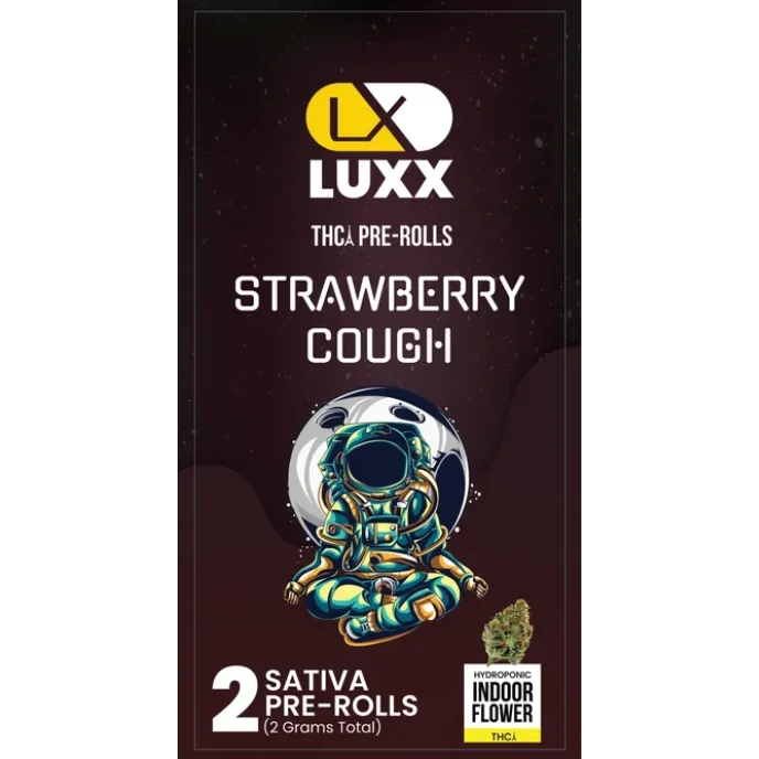 LUXX THCA 2 GM PRE ROLLS – STRAWBERRY COUGH SATIVA – 2 GM (2 Pcs Pack)