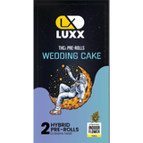 LUXX THCA 2 GM PRE ROLLS – WEDDING CAKE HYBRID – 2 GM (2 Pcs Pack)
