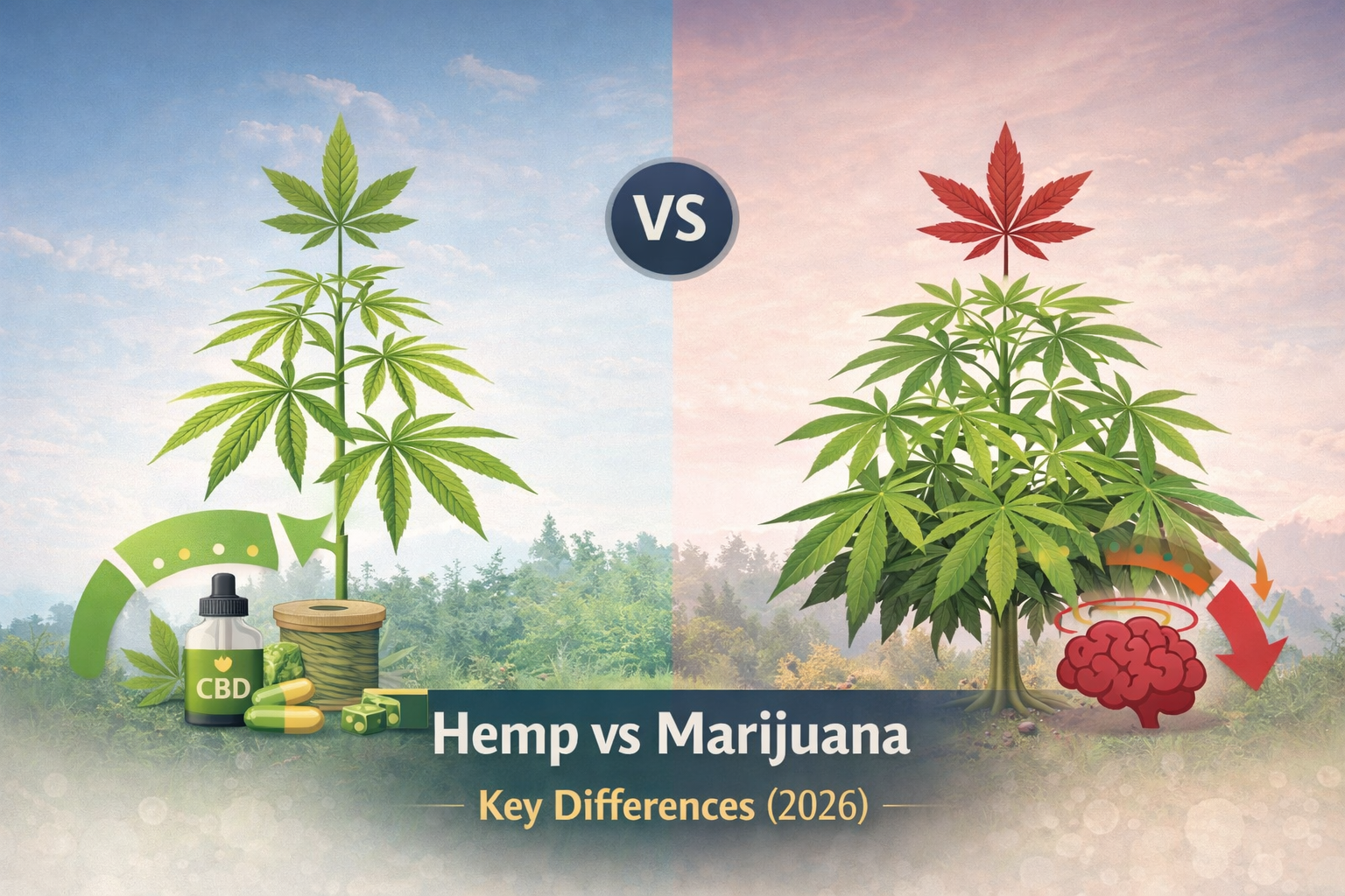 Hemp vs Marijuana: Key Differences Explained (2026 Guide) - Good Time Hemps