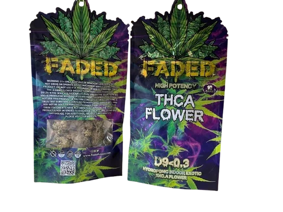 Faded Hydroponic Indoor Exotic THCA Flower D9<0.3 - Pineapple Express SATIVA- 10 GM