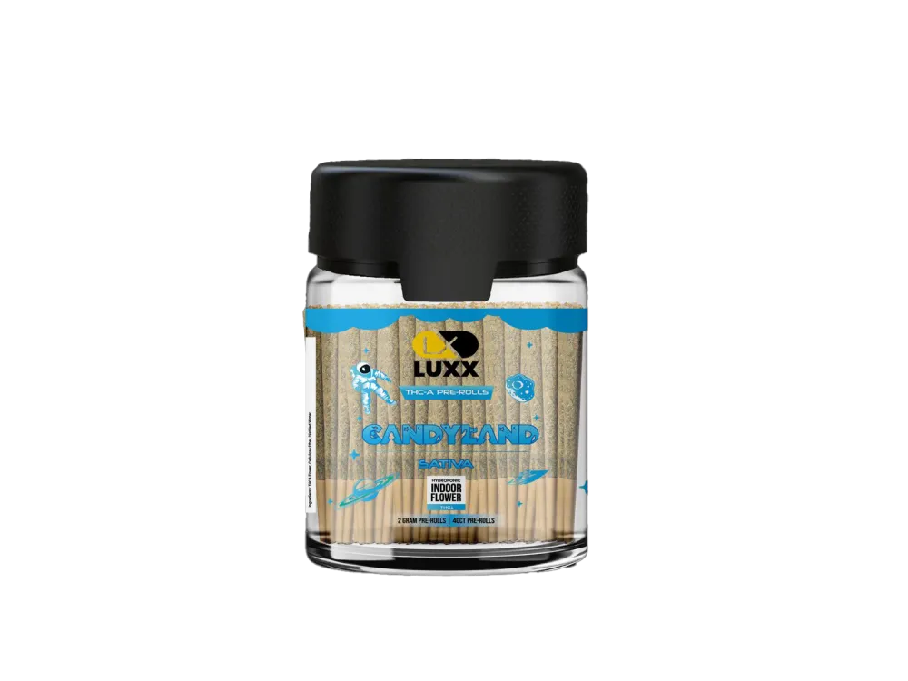 LUXX THC-A 40 COUNT PRE-ROLLS JAR – CANDYLAND – 2 GM (40 Pcs)