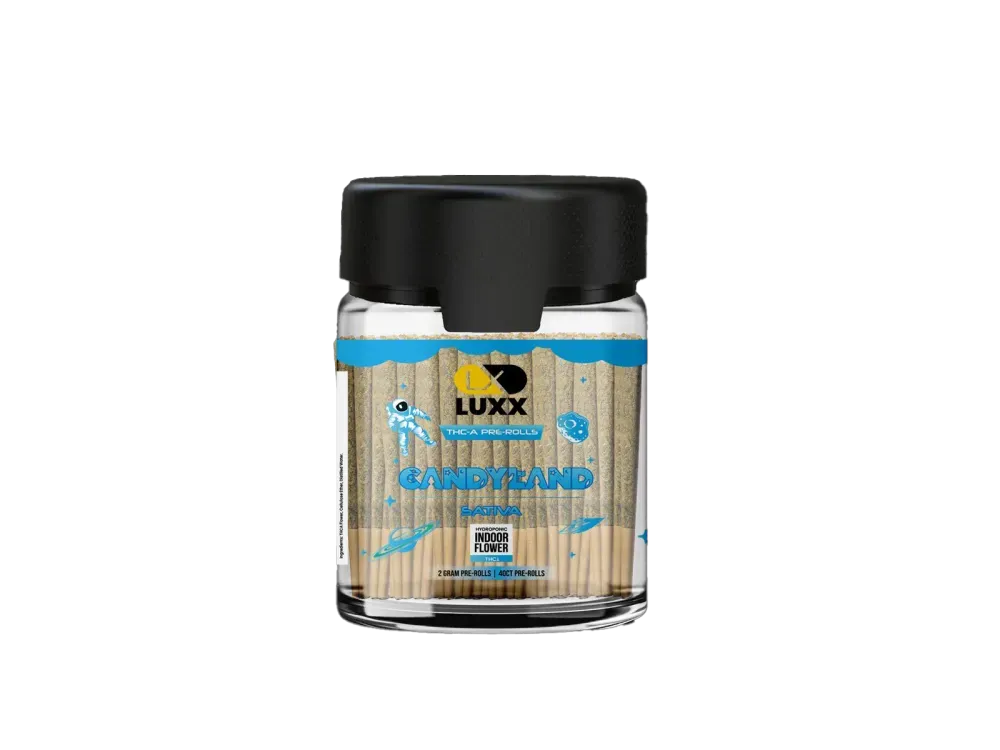 LUXX THC-A 40 COUNT PRE-ROLLS JAR – CANDYLAND – 2 GM (40 Pcs)
