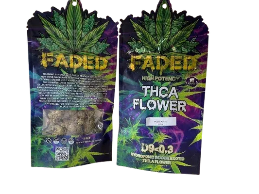 Faded Hydroponic Indoor Exotic THCA Flower D9<0.3 - Purple Punch INDICA - 10 GM