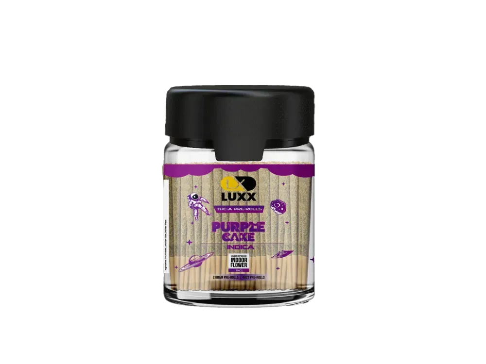 LUXX THC-A 40 COUNT PRE-ROLLS JAR – PURPLE CAKE – 2 GM (40 Pcs)