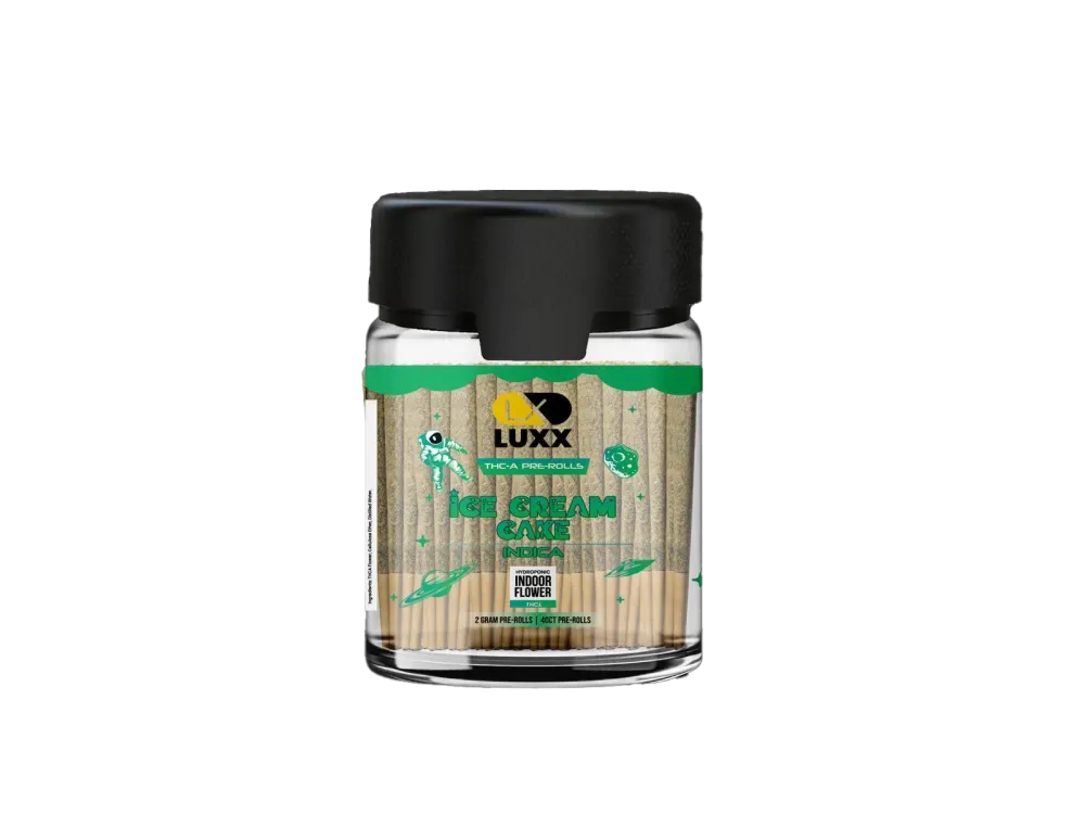 LUXX THC-A 40 COUNT PRE-ROLLS JAR – ICE CREAM CAKE – 2 GM (40 Pcs)