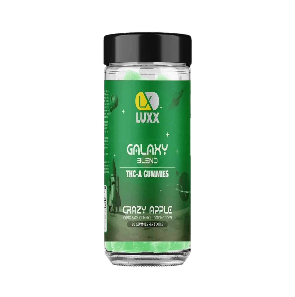 LUXX THCA GUMMIES 500 MG EACH GUMMY - 10000 MG JAR - 20 GUMMIES PER BOTTLE
