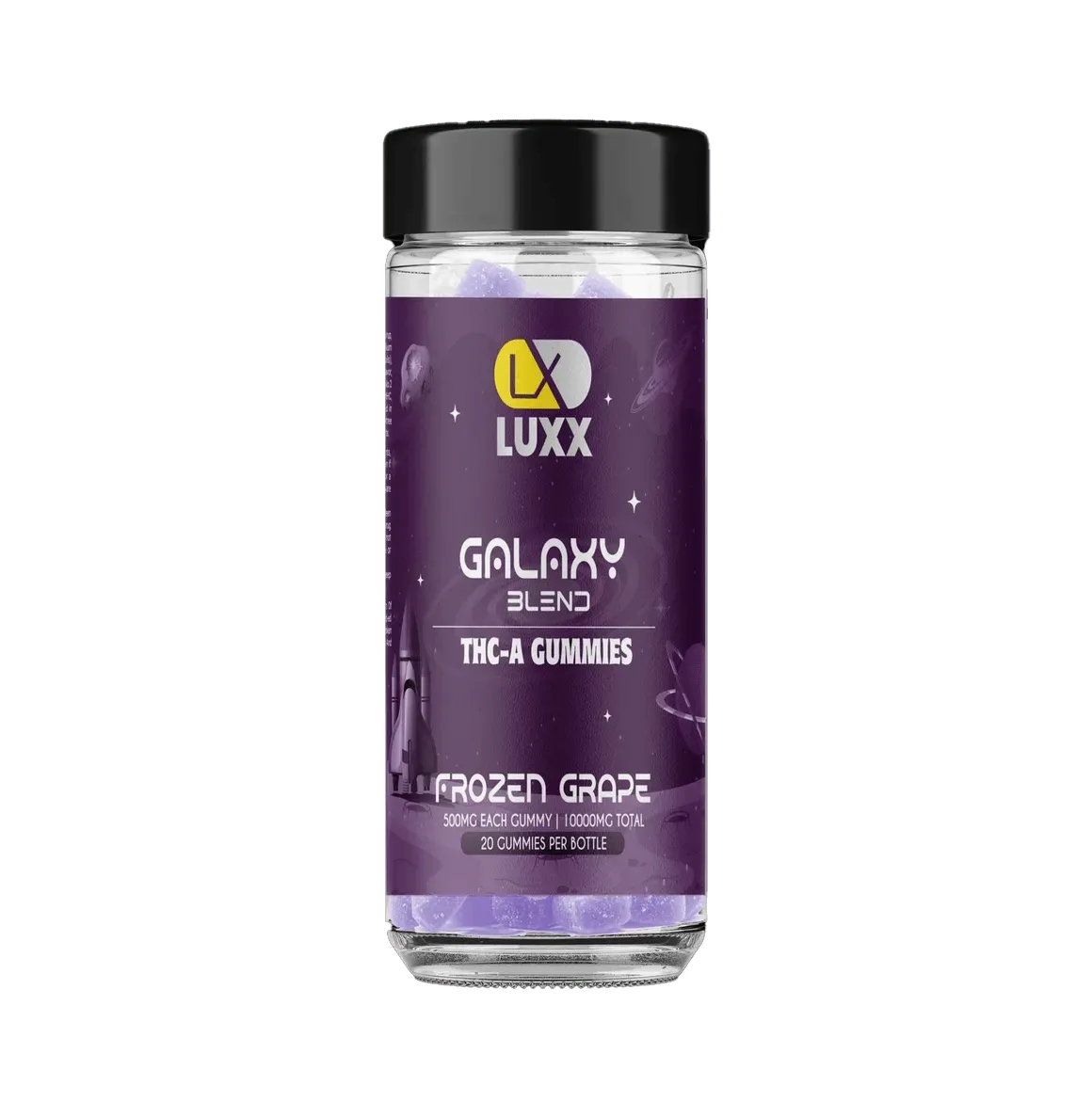 LUXX THCA GUMMIES 500 MG EACH GUMMY - 10000 MG JAR - 20 GUMMIES PER BOTTLE