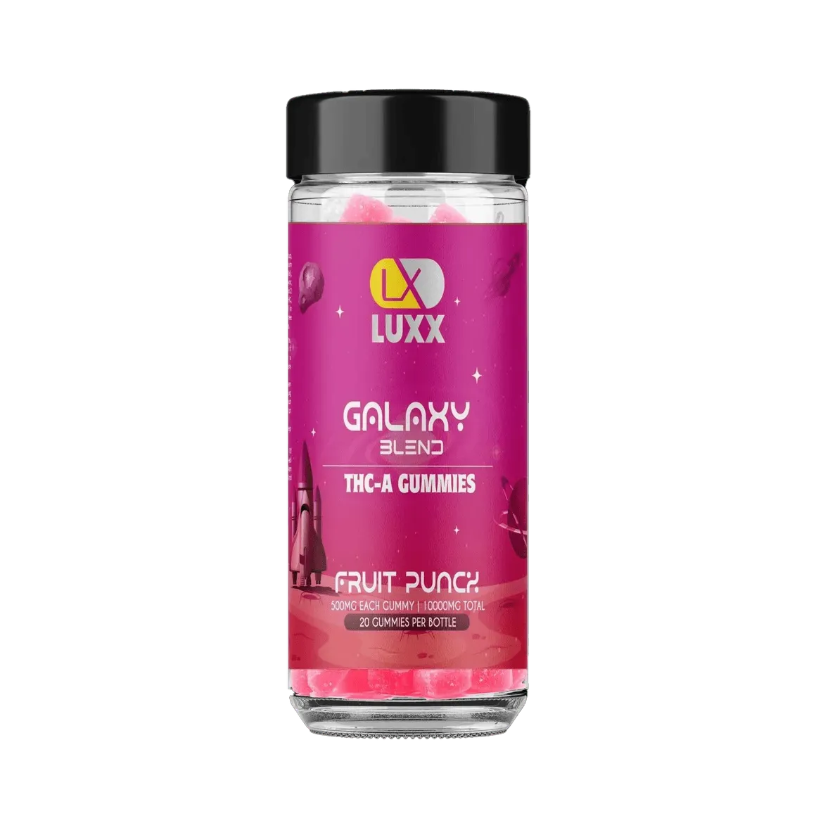 LUXX THCA GUMMIES 500 MG EACH GUMMY - 10000 MG JAR - 20 GUMMIES PER BOTTLE