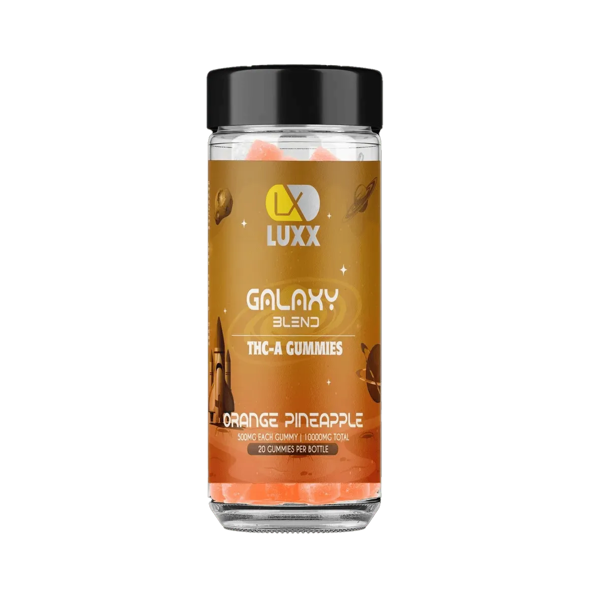 LUXX THCA GUMMIES 500 MG EACH GUMMY - 10000 MG JAR - 20 GUMMIES PER BOTTLE