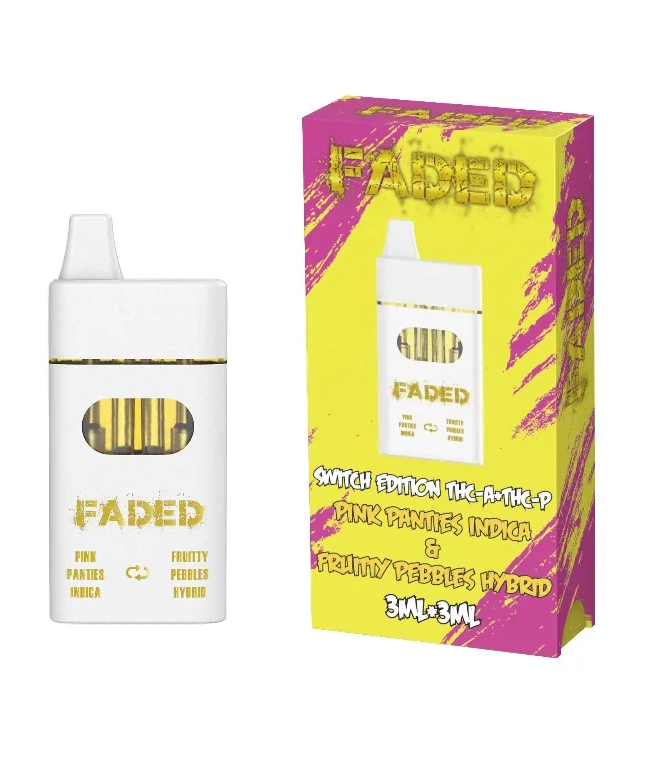 FADED SWITCH EDITION THC-A & THC-P 6ML DISPOSABLES – 3ML+3ML CANDY JACK SATIVA & PINEAPPLE EXPRESS SATIVA