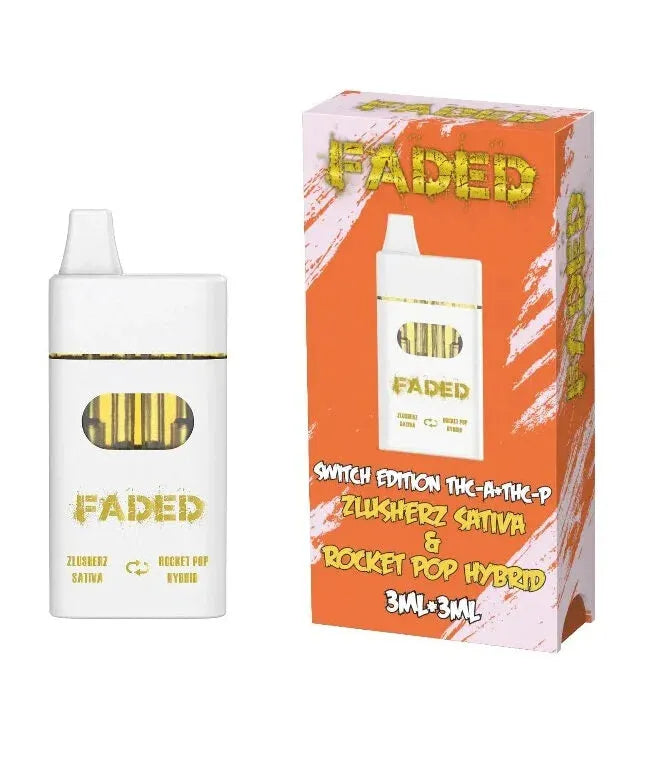 FADED SWITCH EDITION THC-A & THC-P 6ML DISPOSABLES – 3ML+3ML ZLUSHERZ SATIVA & ROCKET POP HYBIRD